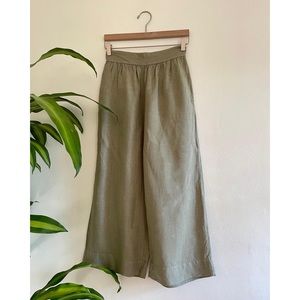 Lou & Grey 100% linen wide leg pant